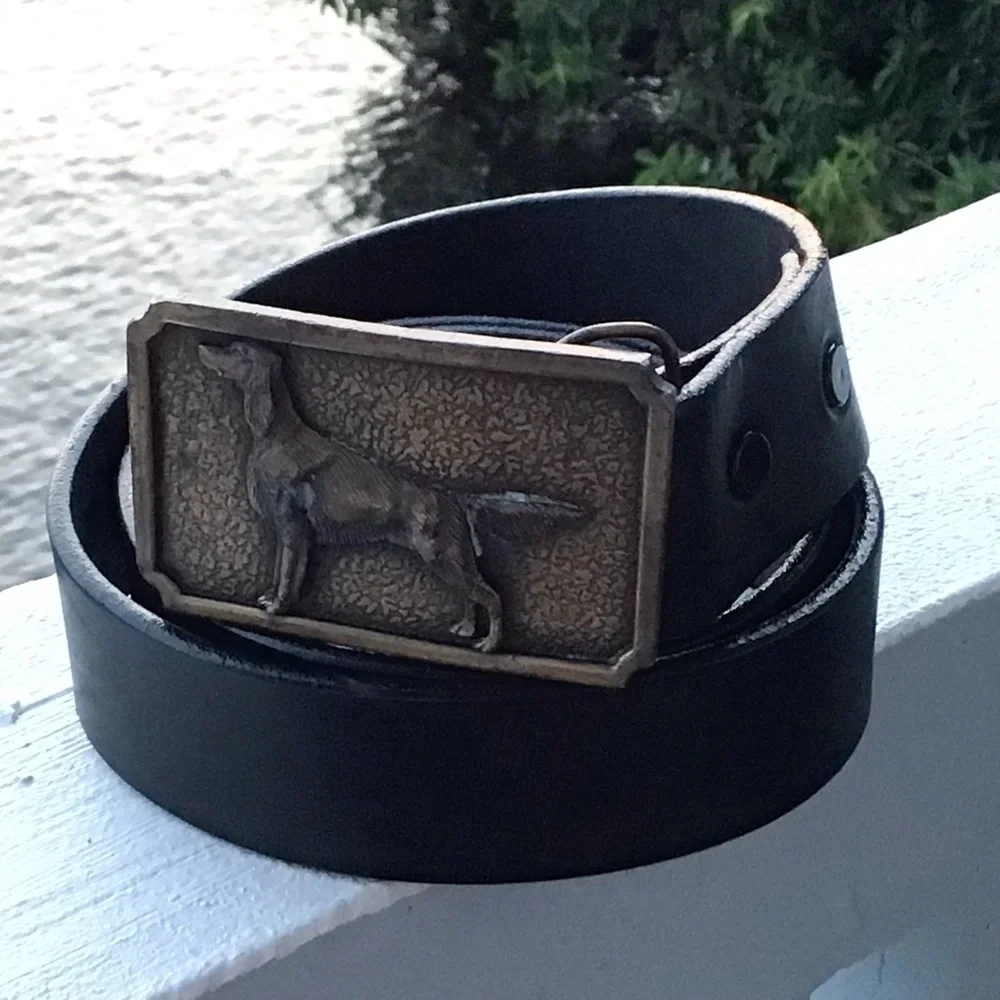 Bergamot Brass Works The Pointer Bronze Belt Buckle and Leather Belt Strap